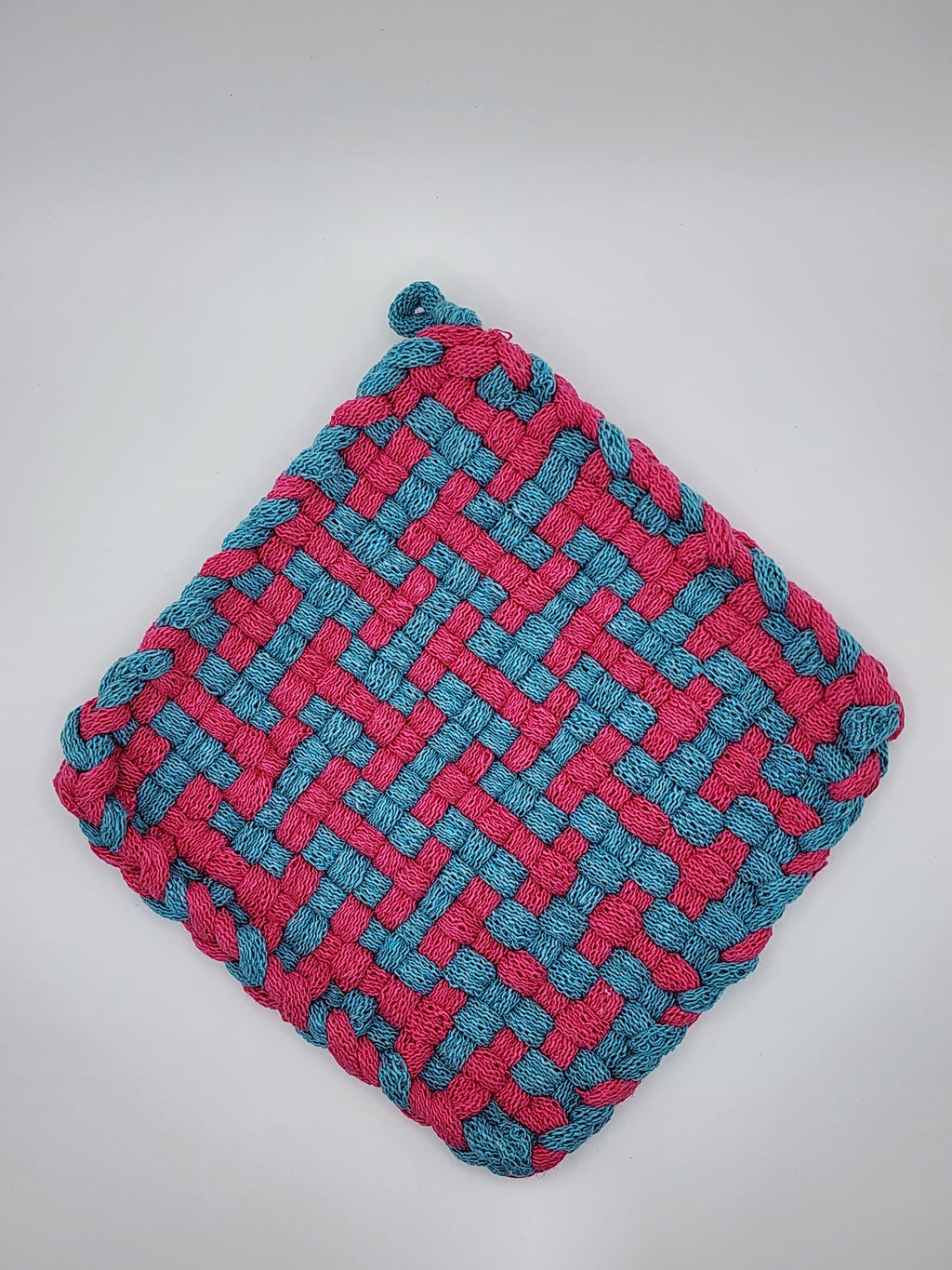 Potholder Pair - Candy Pattern in Pink and Blue