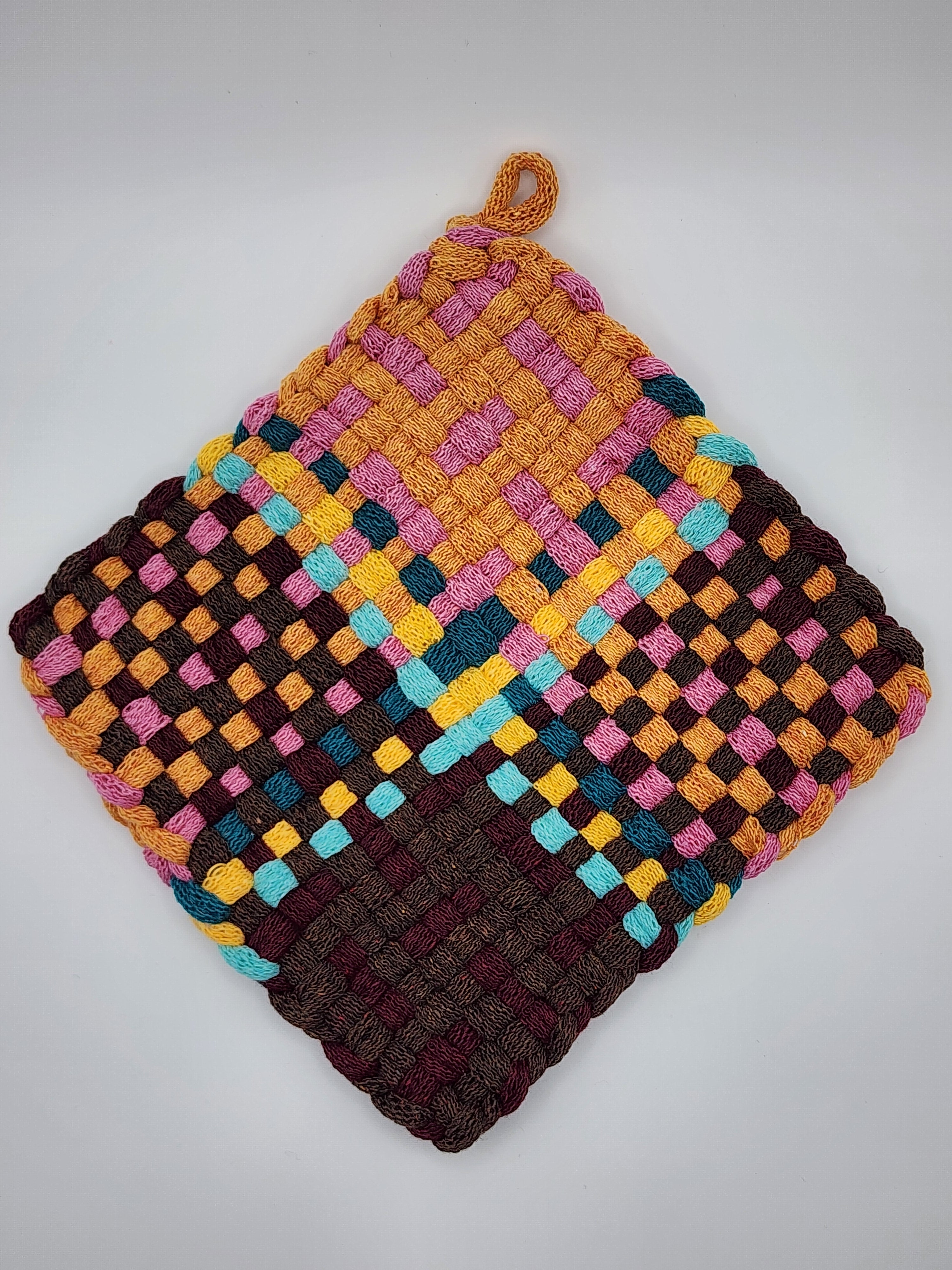 Potholder Pair - Cowgirl Pattern in Orange and Pink
