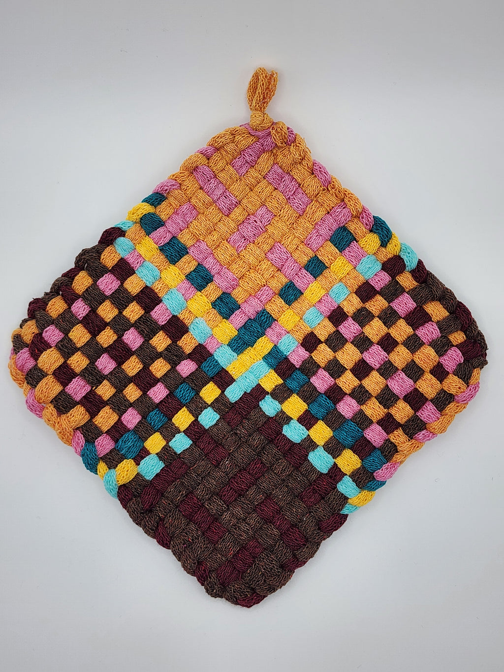 Potholder Pair - Cowgirl Pattern in Orange and Pink