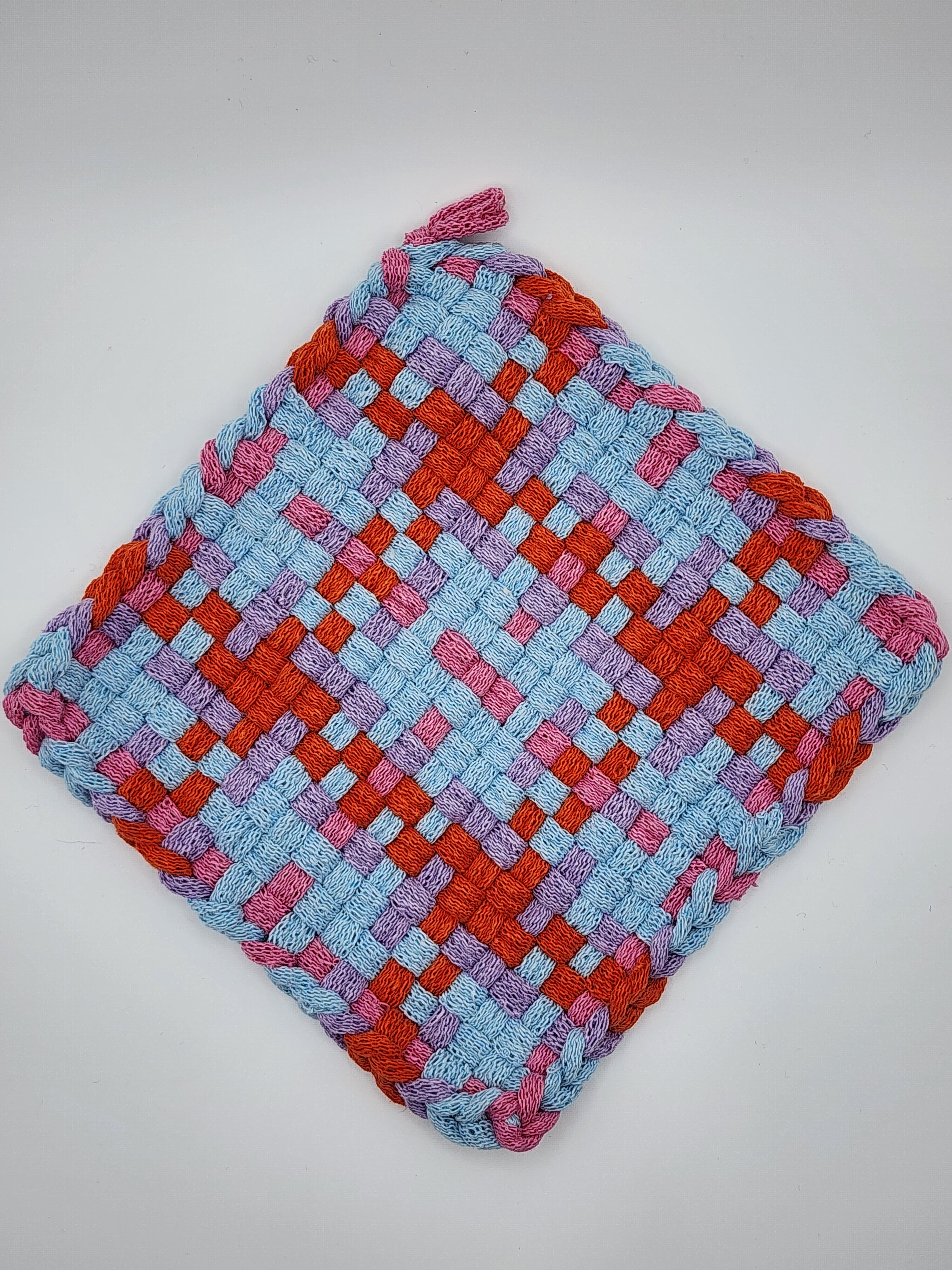 Potholder Pair - 90's Summer Pattern in Blue