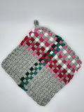 Potholder Pair - Rose Sweater Dress Pattern in Gray