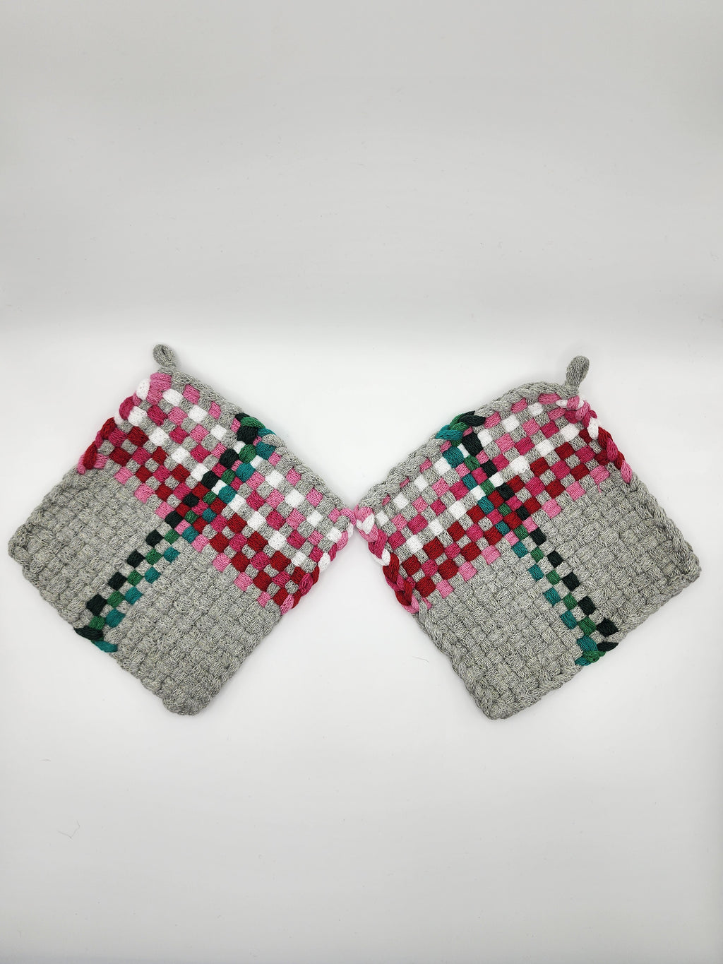 Potholder Pair - Rose Sweater Dress Pattern in Gray