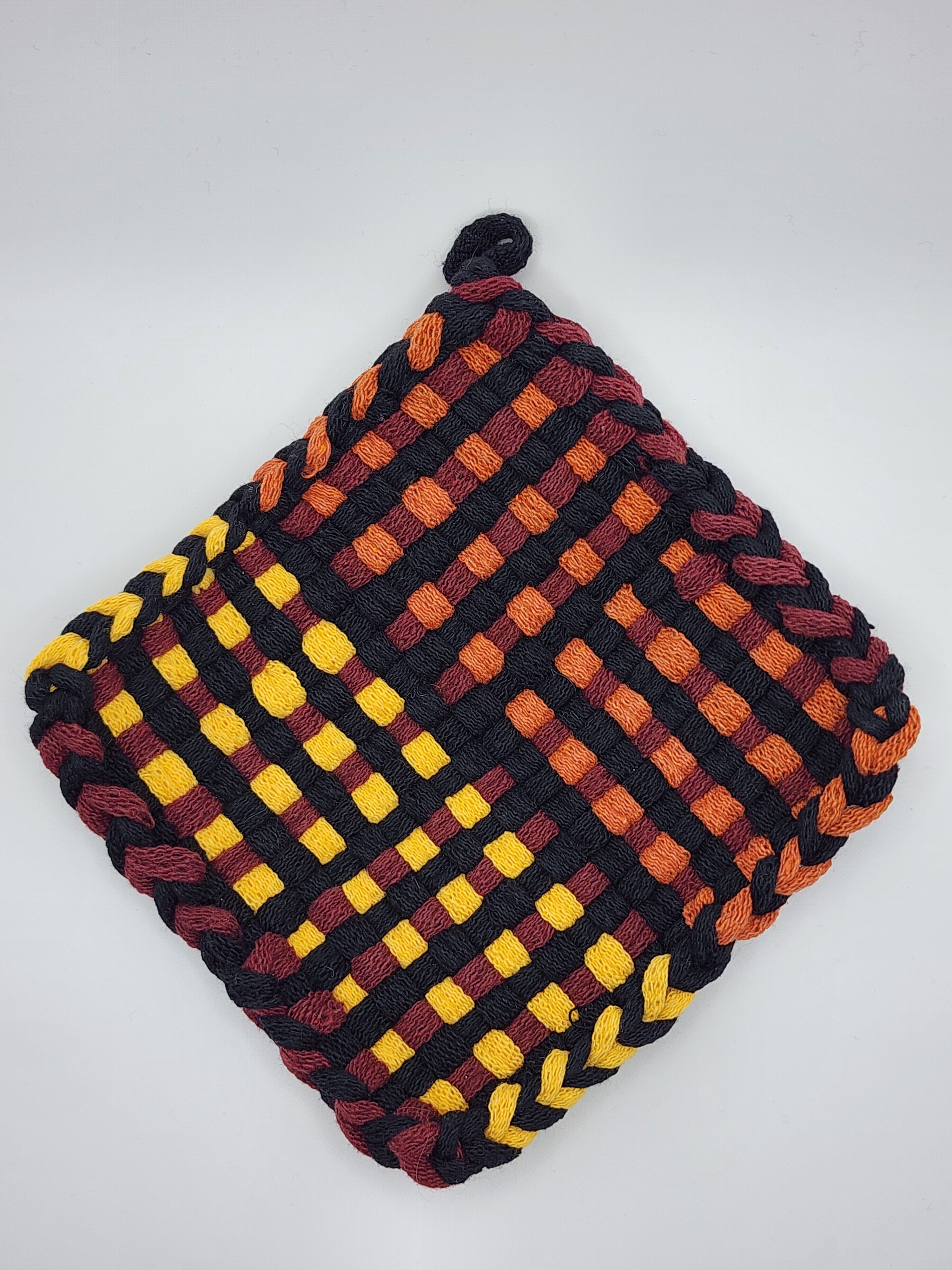 Potholder Pair - Gold Harvest Pattern in Gold