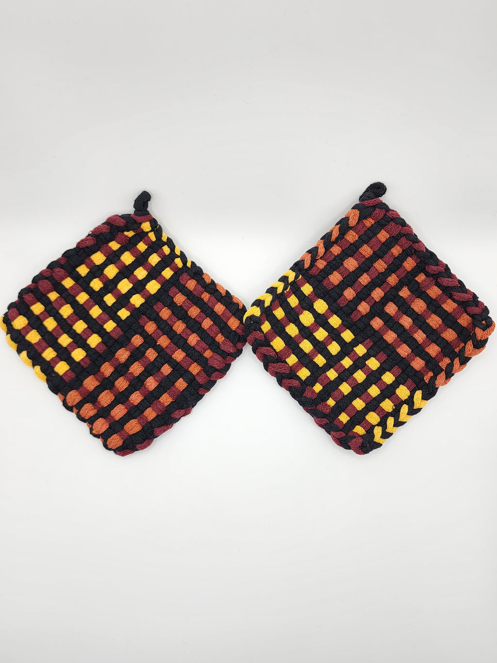 Potholder Pair - Gold Harvest Pattern in Gold