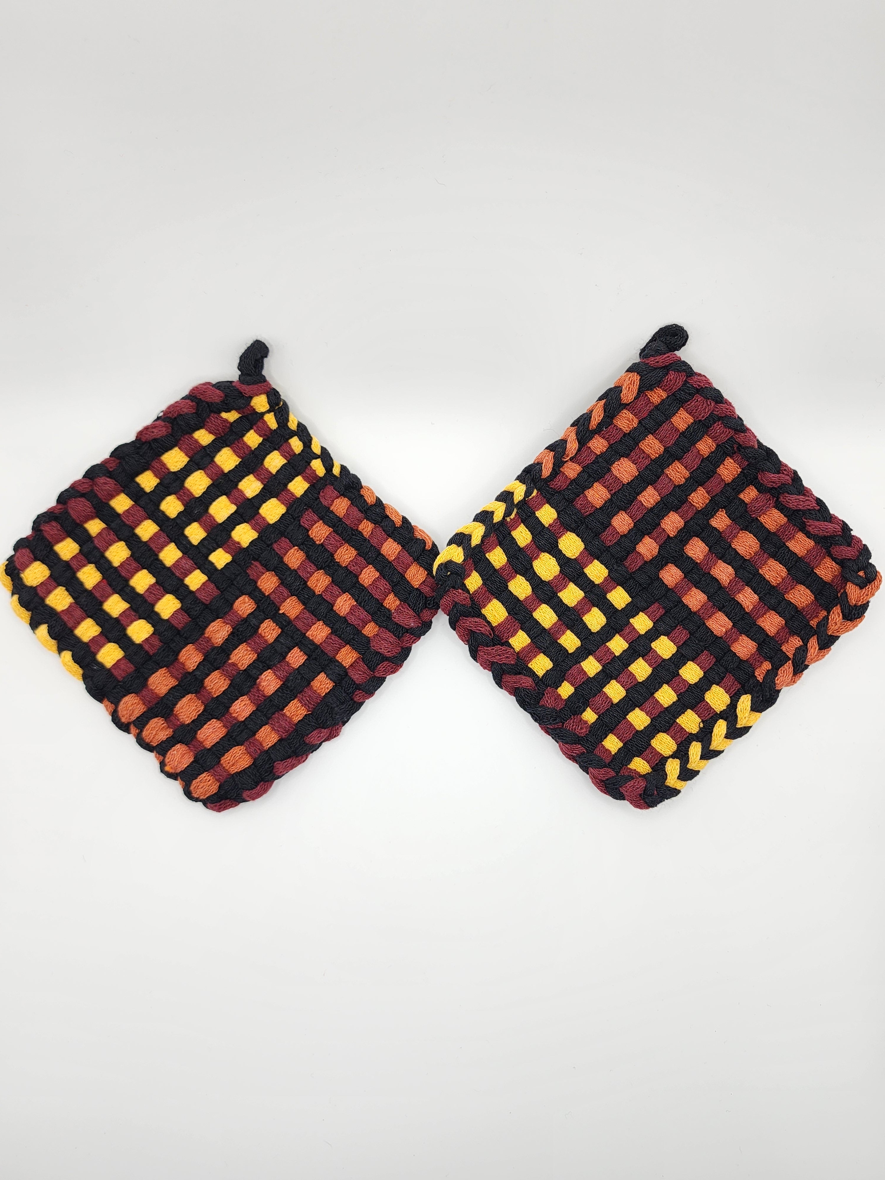 Potholder Pair - Gold Harvest Pattern in Gold