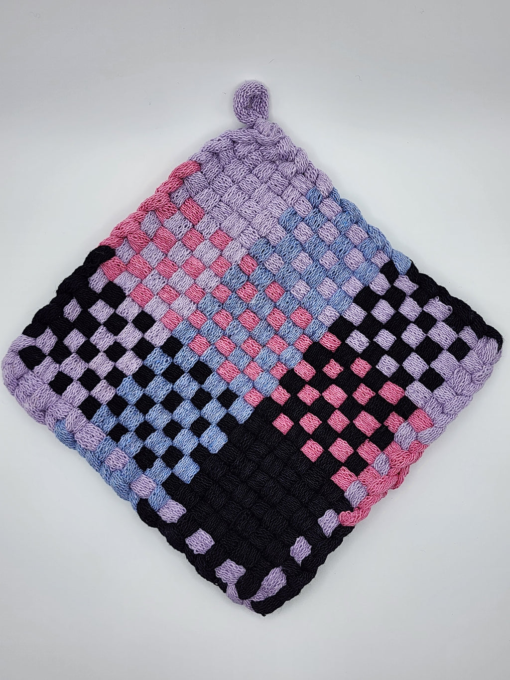 Potholder Pair - Purple Racer Pattern in Purple and Pink