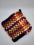 Potholder Pair - Cobbler À La Mode Pattern in Orange Red and Pink