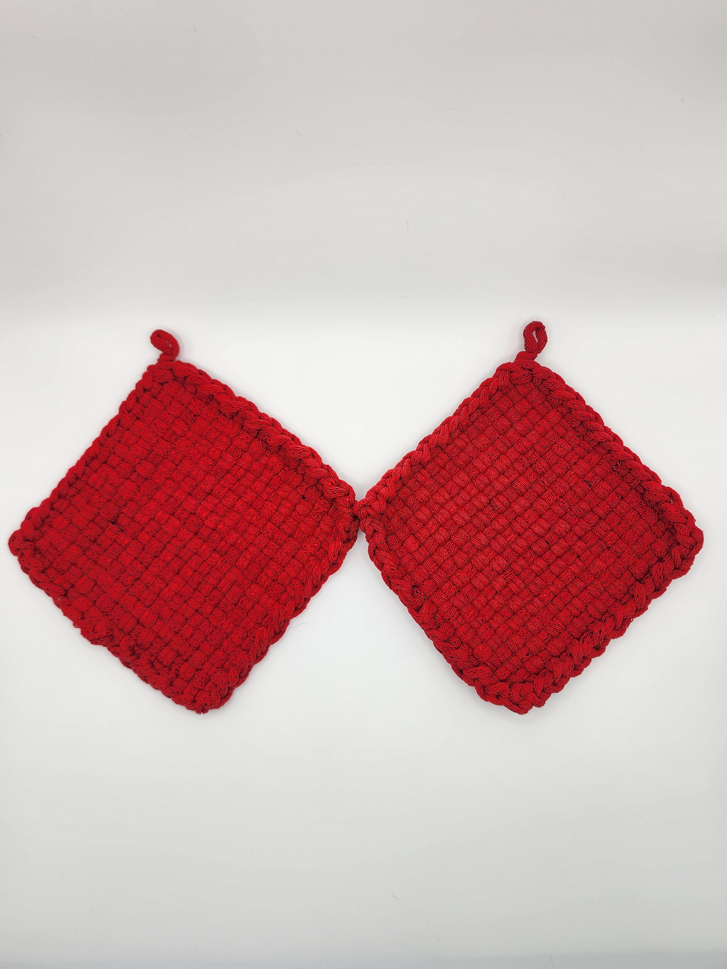 Potholder Pair - Rudolf's Nose Pattern