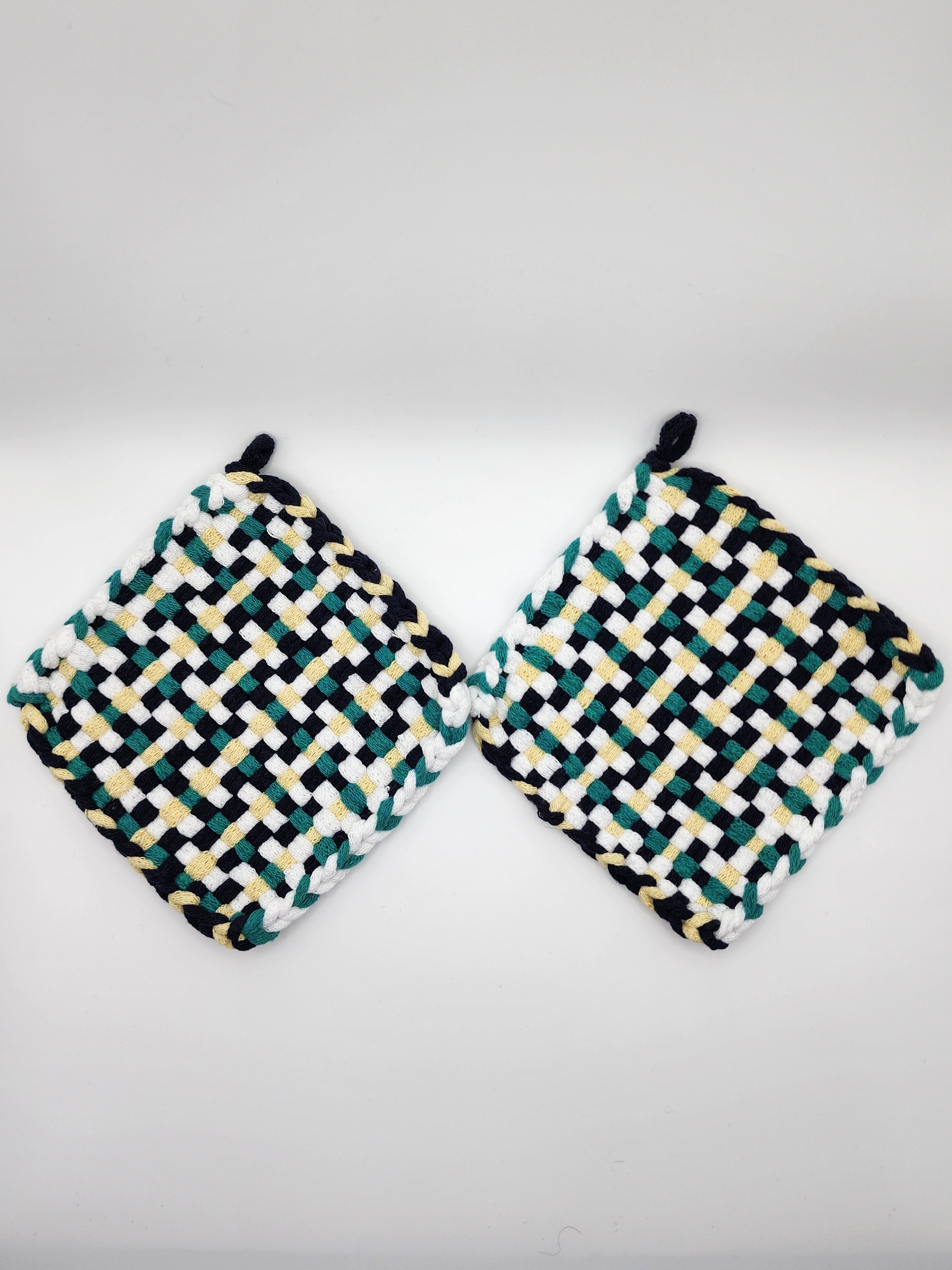 Potholder Pair - Lemon Lime Press Pattern