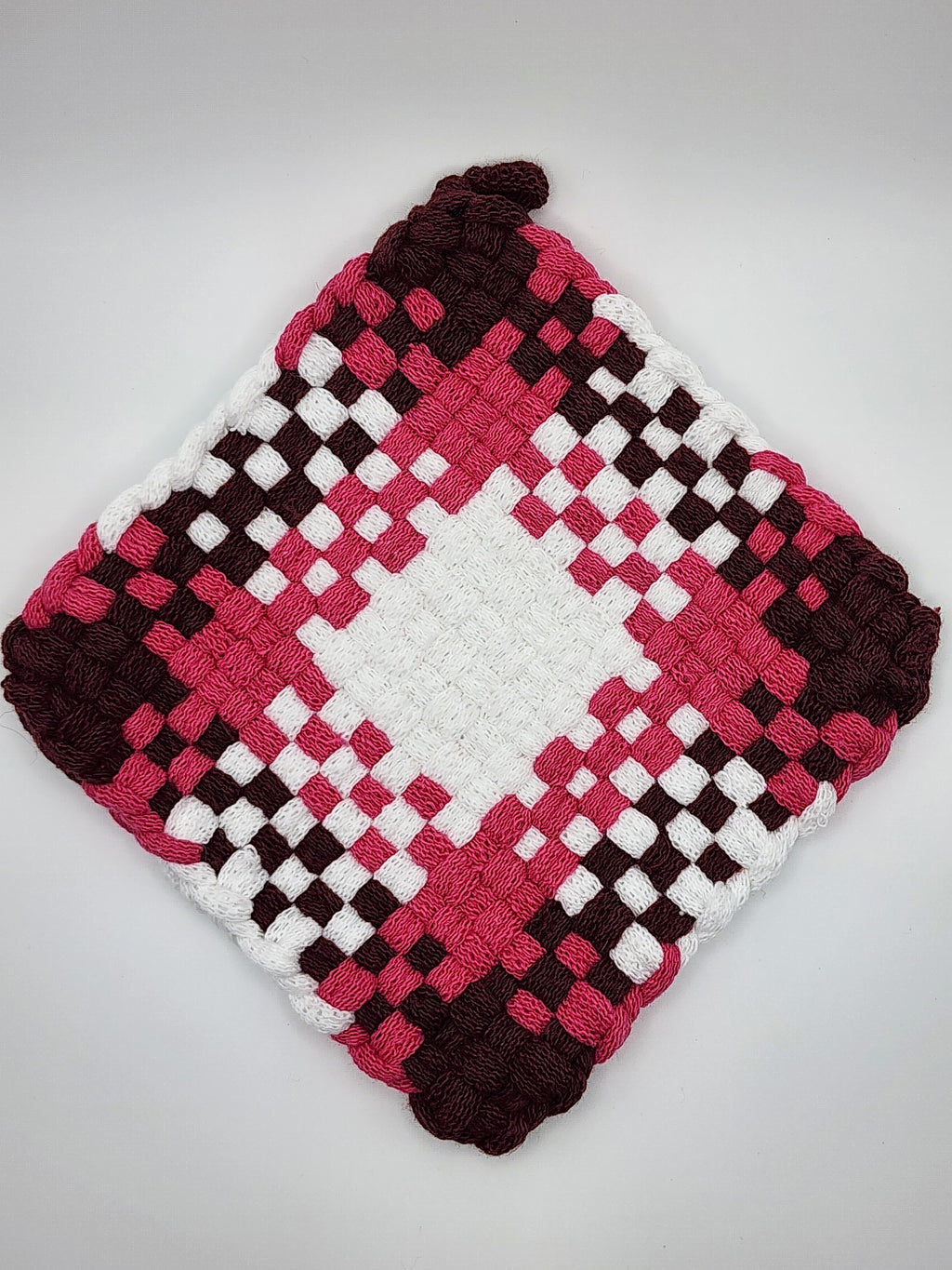 Potholder Pair - Denim Pattern in Rhubarb